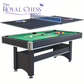 6-ft Pool Table with Table Tennis Top – Black with Red Felt