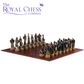 Historical Figures Theme Chess Set – Luxury Painted Pieces on Leather Chessboard