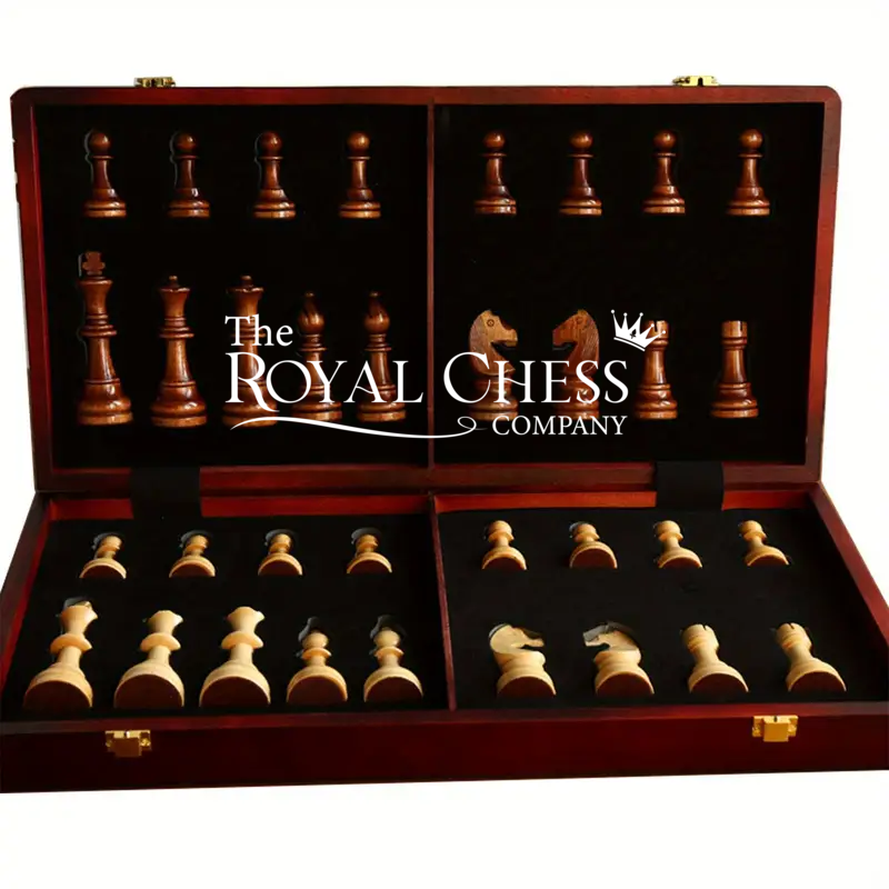 Premium 20" Solid Walnut Chess Set with 4.25" King & 2 Bonus Queens