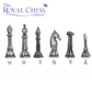 Metal Character Chess Set with Faux Leather Board – Bronze & Silver