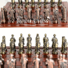 Luxury Hand-Painted Metal Chess Set with Unique Character Designs & Faux Leather Board