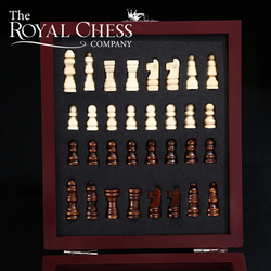 Wooden Chess Set with Seahorse Wine Opener – Elegant Gourmet Gift Box