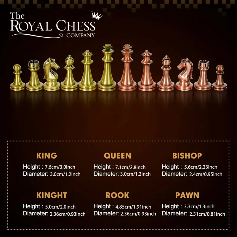 Premium Weighted Metal Chess Pieces Set with 2.6" King & Extra Queens