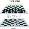 Portable Chess & Checkers Set with Faux Leather Board & Travel Bag