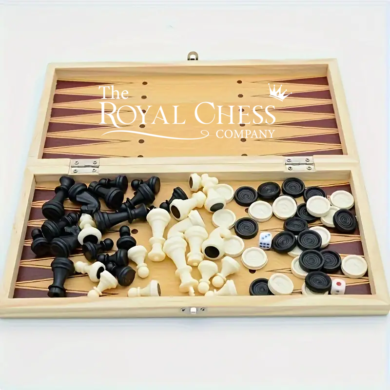 11.42" 3-in-1 Magnetic Wooden Chess Set – Perfect for Parties