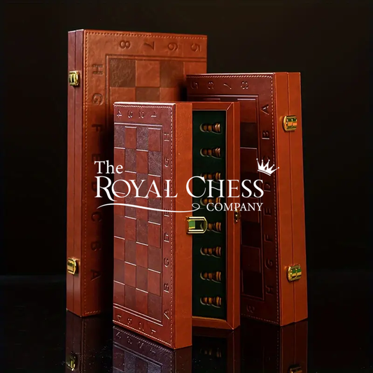 29cm Premium Wooden Leather Foldable Chess Board