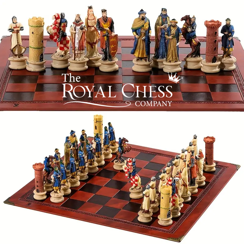 Handcrafted Knight-Themed Resin Chess Set – Luxurious Design