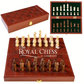 29cm Premium Wooden Leather Foldable Chess Board