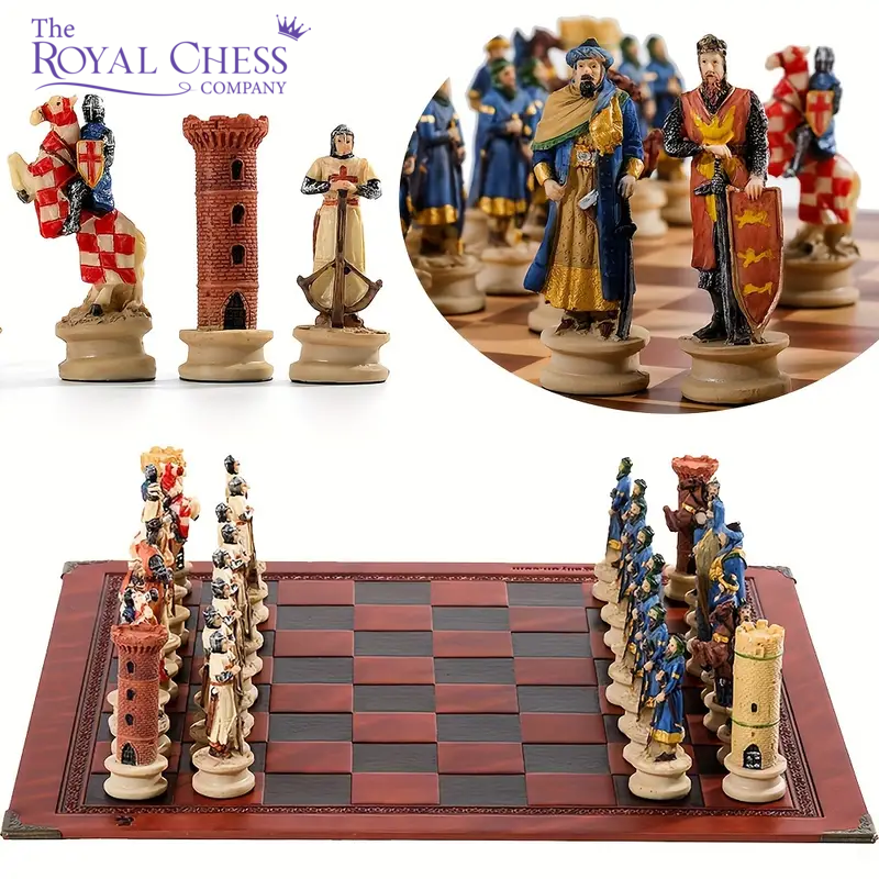 Handcrafted Knight-Themed Resin Chess Set – Luxurious Design