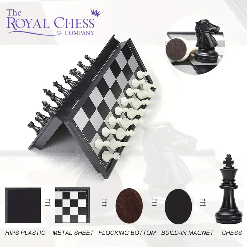 Magnetic Foldable Chess Set for Adults – Durable & Portable Learning